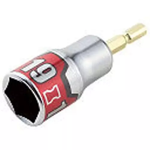 Ktc Short Impact Driver Hexagon Socket Bit 19 mm 6.35 mm Sq. Drive 76 mm Length, BZP63S-19