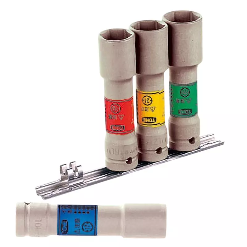 TONE Thin Long Foil Nut Socket Set With Holder 12.7 mm, HA404LN