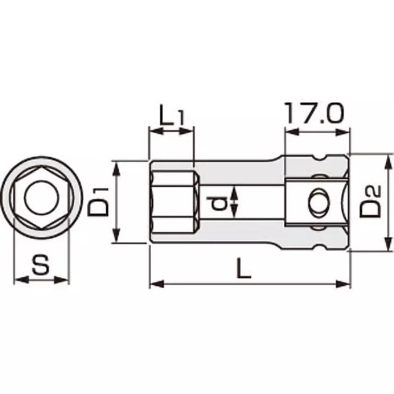 TONE Ultra Long Socket For Impact 12.7 mm, 4NV-12L150