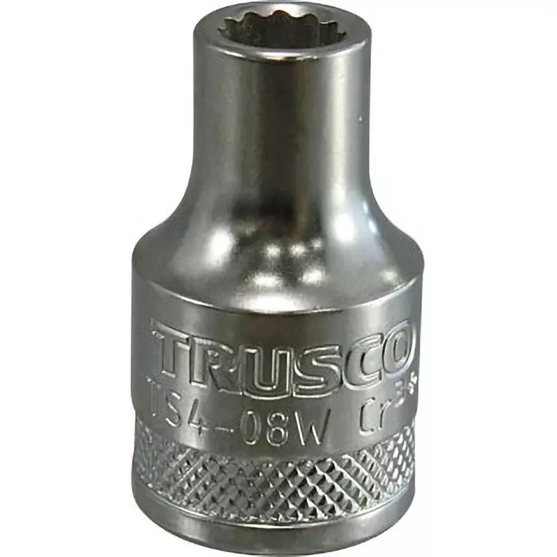 TRUSCO Socket Chrome Vanadium Steel 38 mm Overall Length, TS4-08W