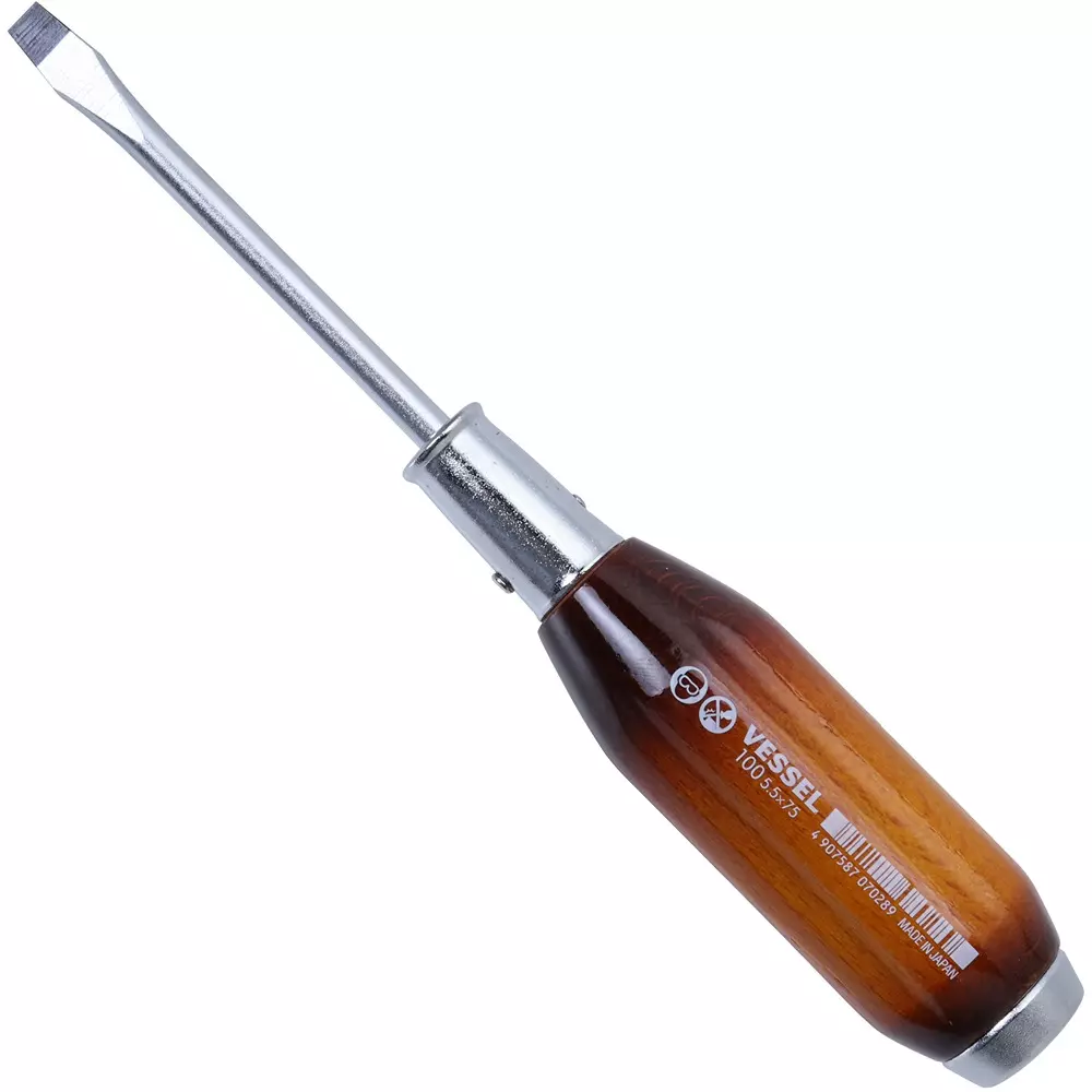 Vessel Strong Thru Screwdriver Minus Tip, 100 -5.5X75