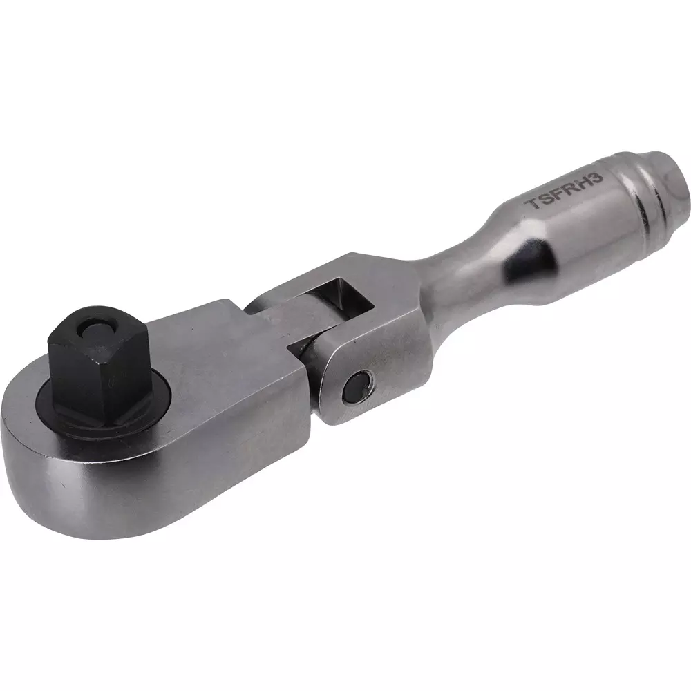 TRUSCO Swing Short Ratchet Handle Chrome Vanadium Steel, TSFRH3