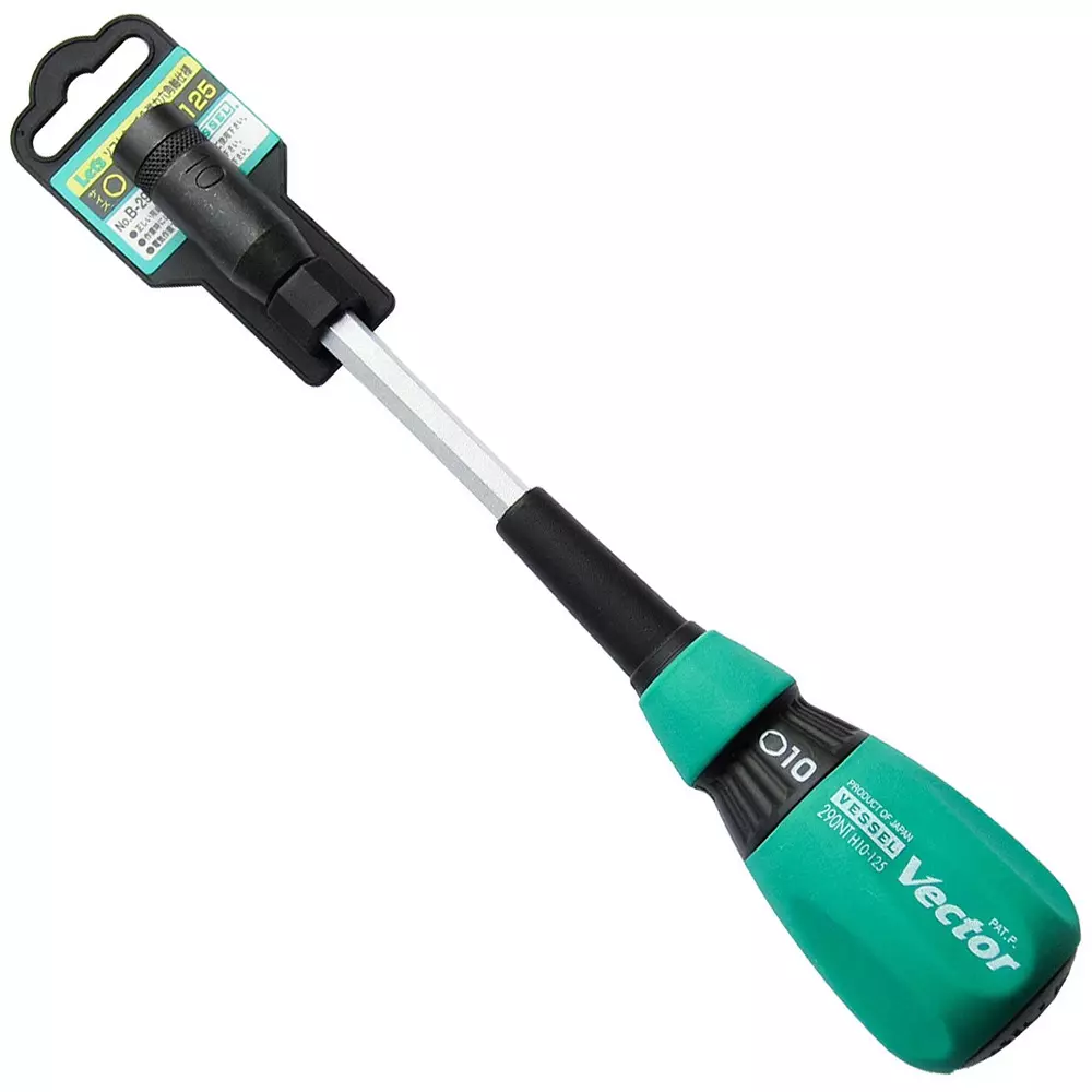 Vessel Hex Socket Screwdriver 211 mm Overall Length Socket Tip, 10.0×125