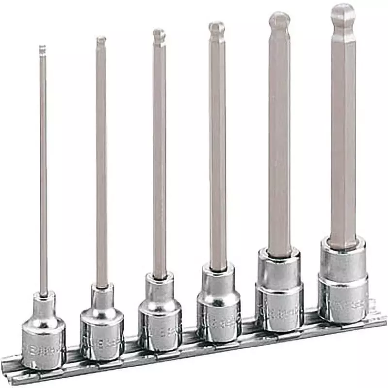 TONE Long Ball Point Hexagon Socket Set With Holder 9.5 mm, HBH306L