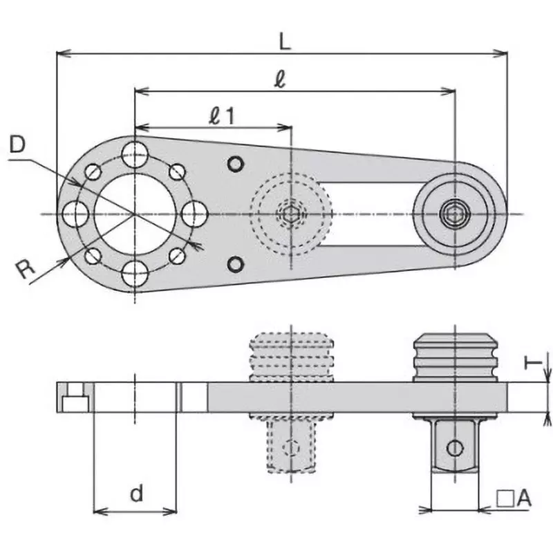 TONE Reaction Force Receiver Chrome Finish 242 mm Length, 300PNHS