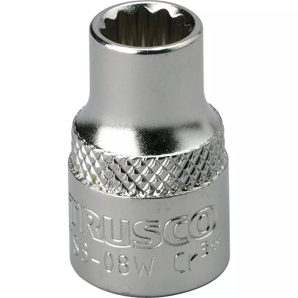 TRUSCO Socket Chrome Vanadium Steel 28 mm Overall Length, TS3-08W