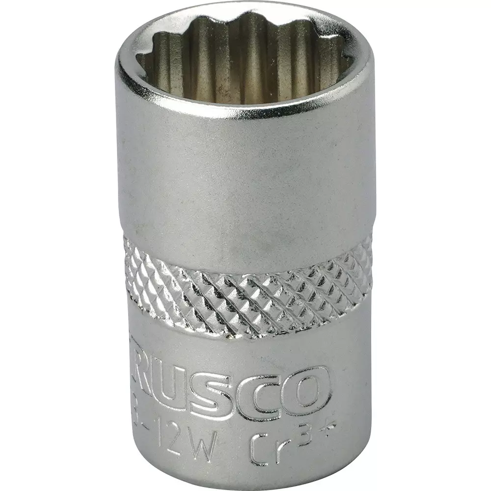 TRUSCO Socket Chrome Vanadium Steel 28 mm Overall Length, TS3-12W