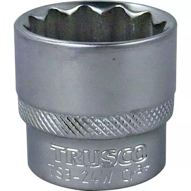 TRUSCO Socket Chrome Vanadium Steel 30 mm Overall Length, TS3-24W