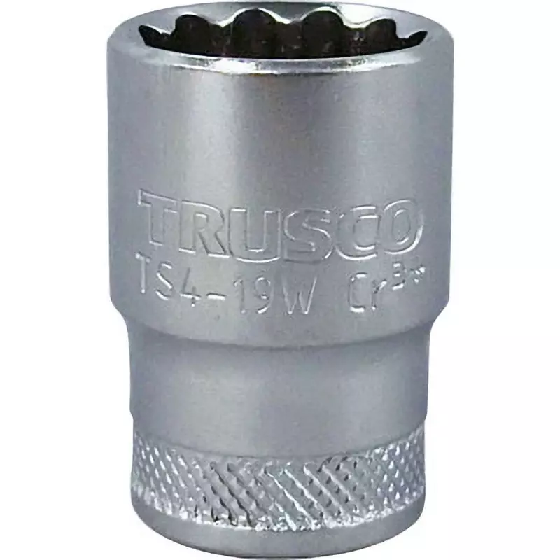 TRUSCO Socket Chrome Vanadium Steel 38 mm Overall Length, TS4-19W