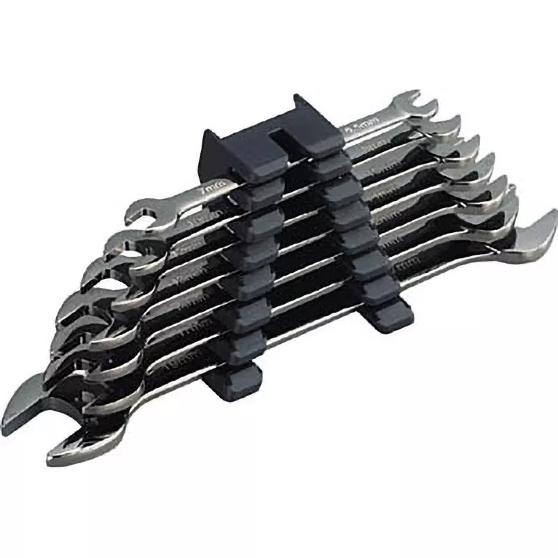 TRUSCO Double Open End Wrench with Plastic Snake Band Holder, TTDS-7S