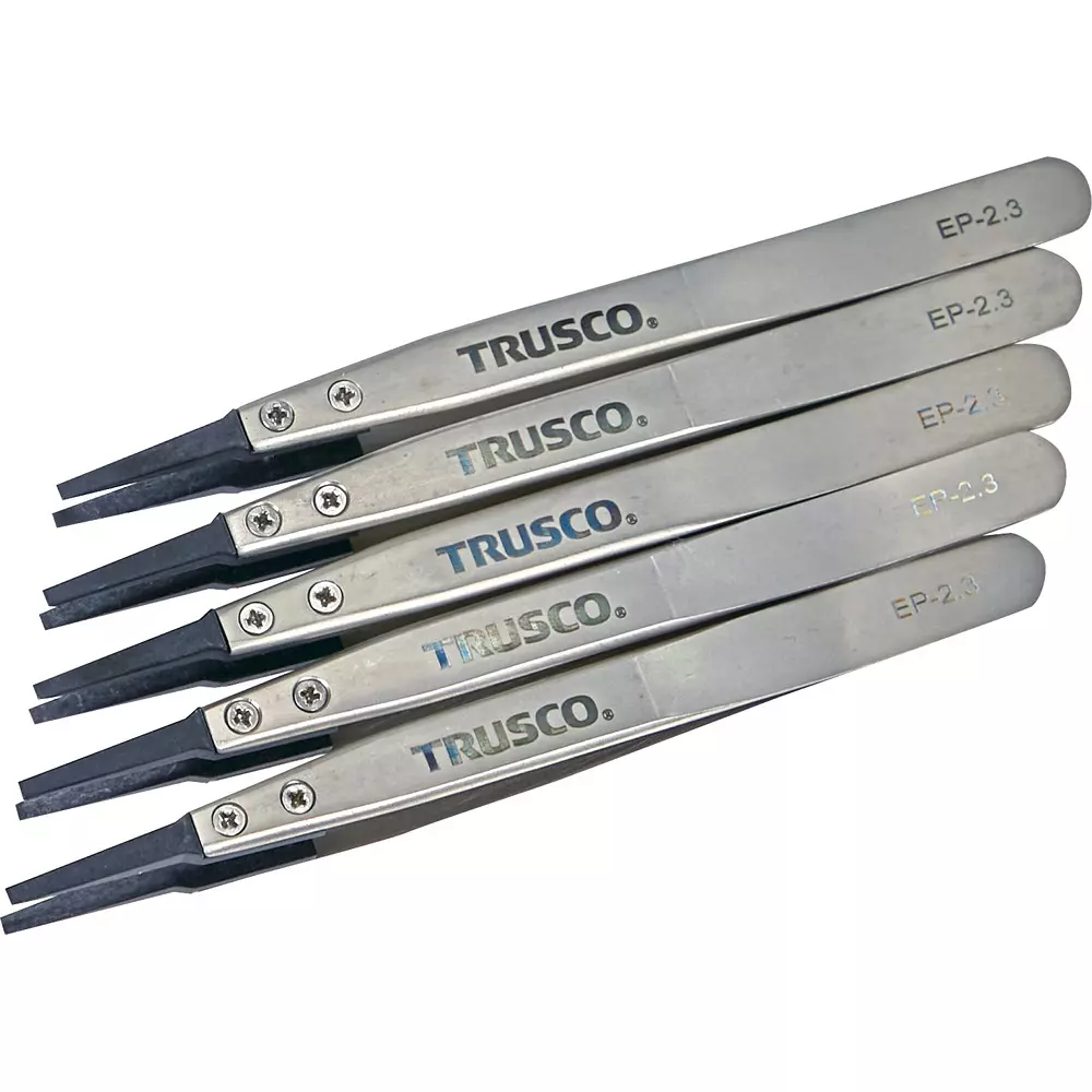 TRUSCO ESD Tip Tweezer 125 mm Overall Length, EP-2.3-M5 (Pack of 5 Pcs)