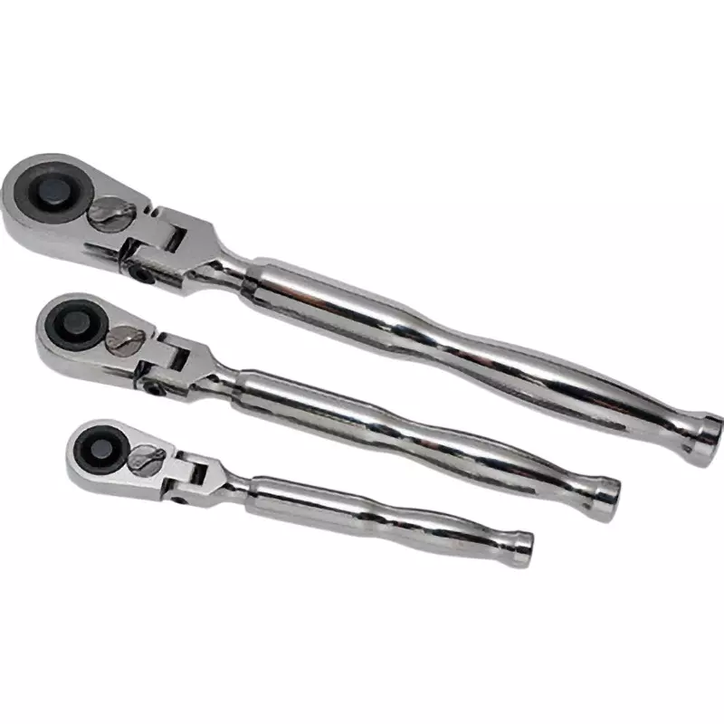 TRUSCO Handle Rotation Swing Ratchet Handle Convex 9.5 mm Square Drive,TFRH3-SP