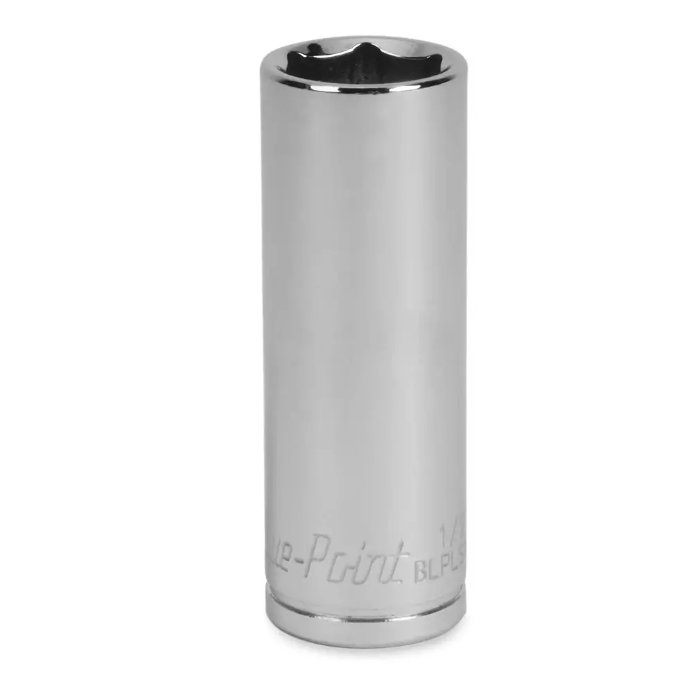 Blue-Point 1/4 inch (6.35 mm) Drive Deep Socket Chrome Finish Alloy Steel Body and 3/8 inch (9.52 mm) Size, BLPLS1438
