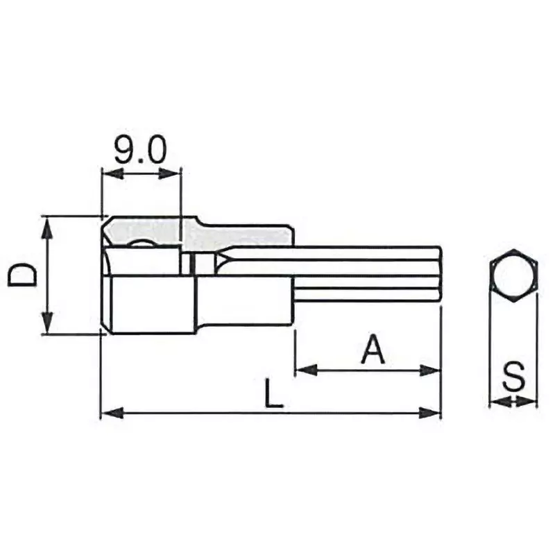 TONE Hexagon Socket 6.35 mm, 2H-05
