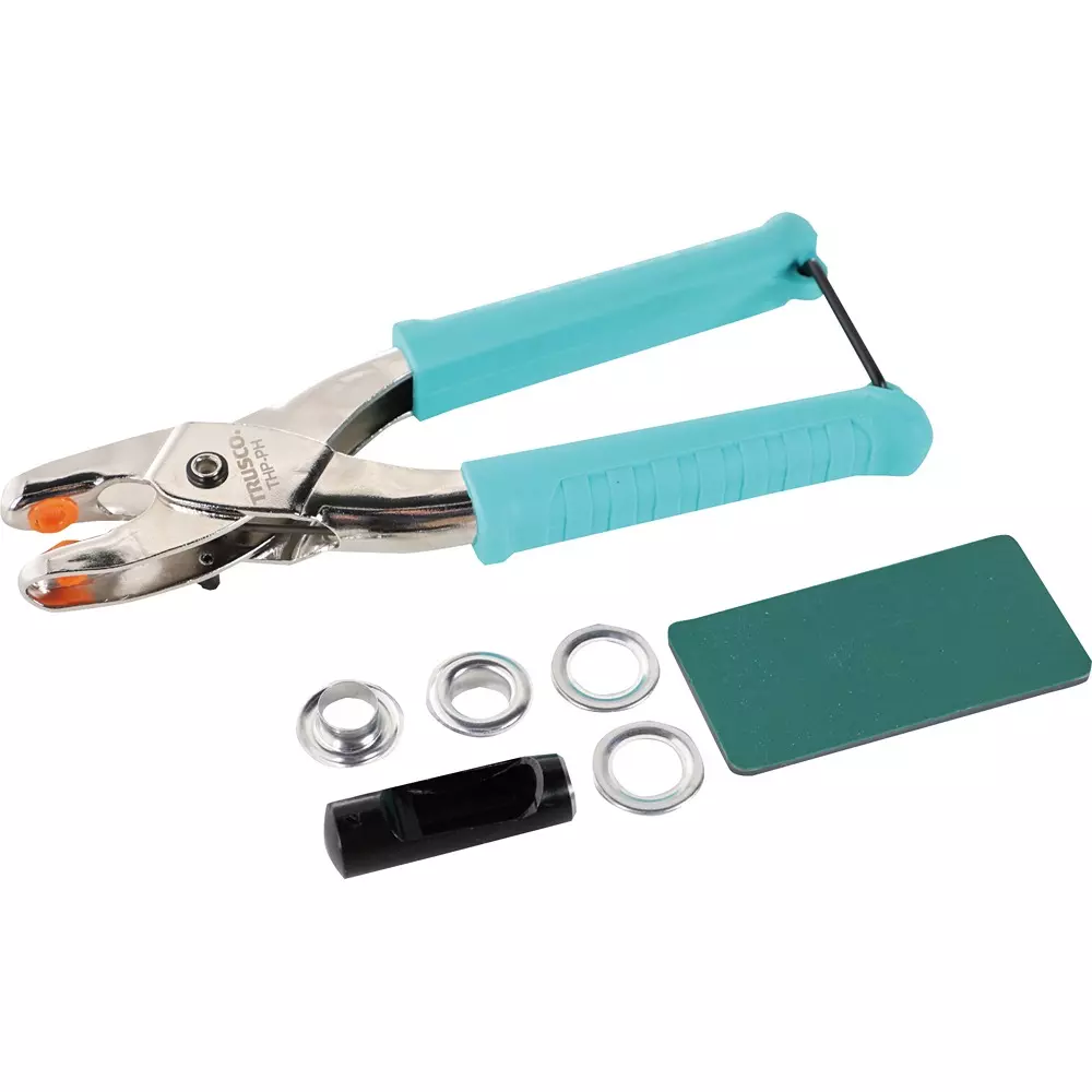 TRUSCO Double-Sided Eyelet Pliers Set Grommets: 8 mm Dimension, THP-PHSET8