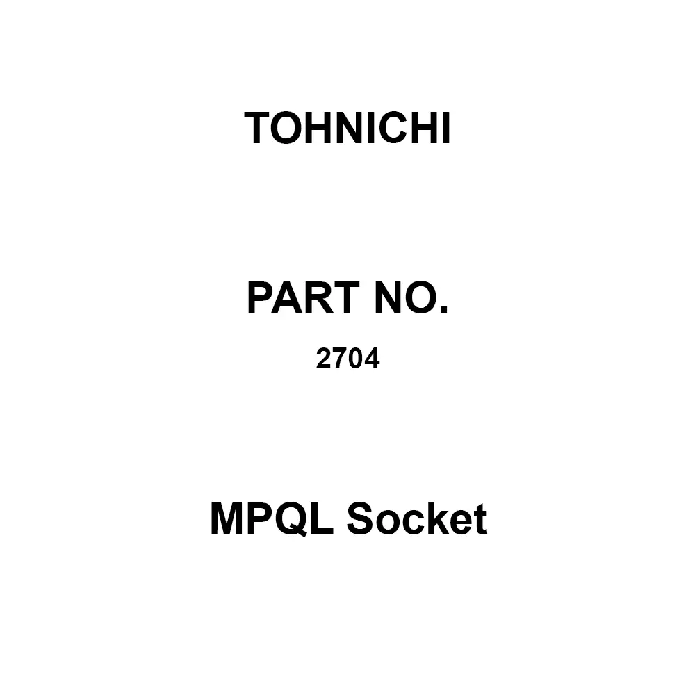 Tohnichi MPQL Socket 100 mm Height, 2704