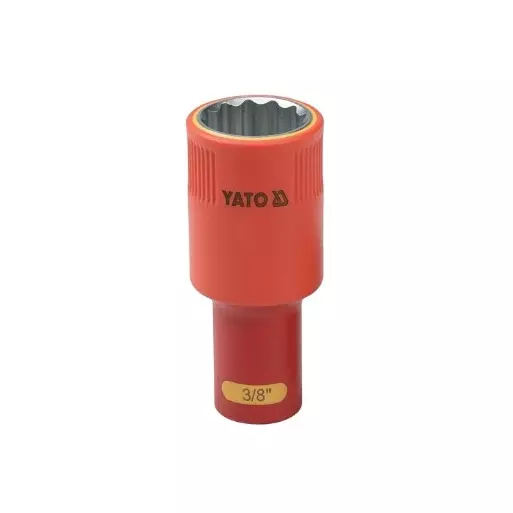 Yato Insulated Hexagon Socket with Double Hex, 3/8 inch (9.5 mm) Drive Size and Size 17 mm, YT-210075