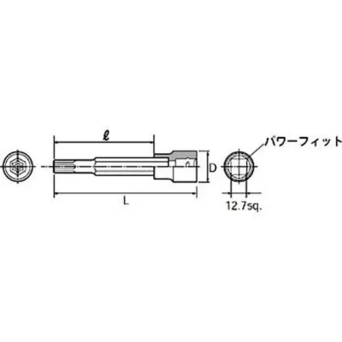 Ktc T Tamper-Proof Torx Bit Socket 70 mm Dimension 12.7 mm Sq. Drive, BT4-T30H