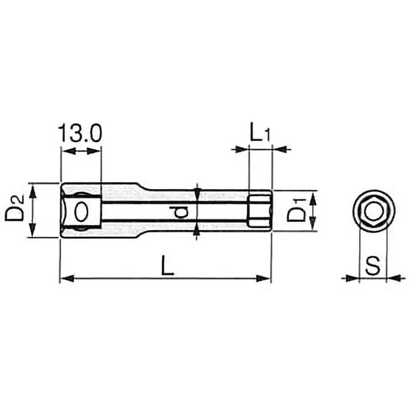 TONE Deep Socket 6 Corners 9.5 mm, 3S-19L