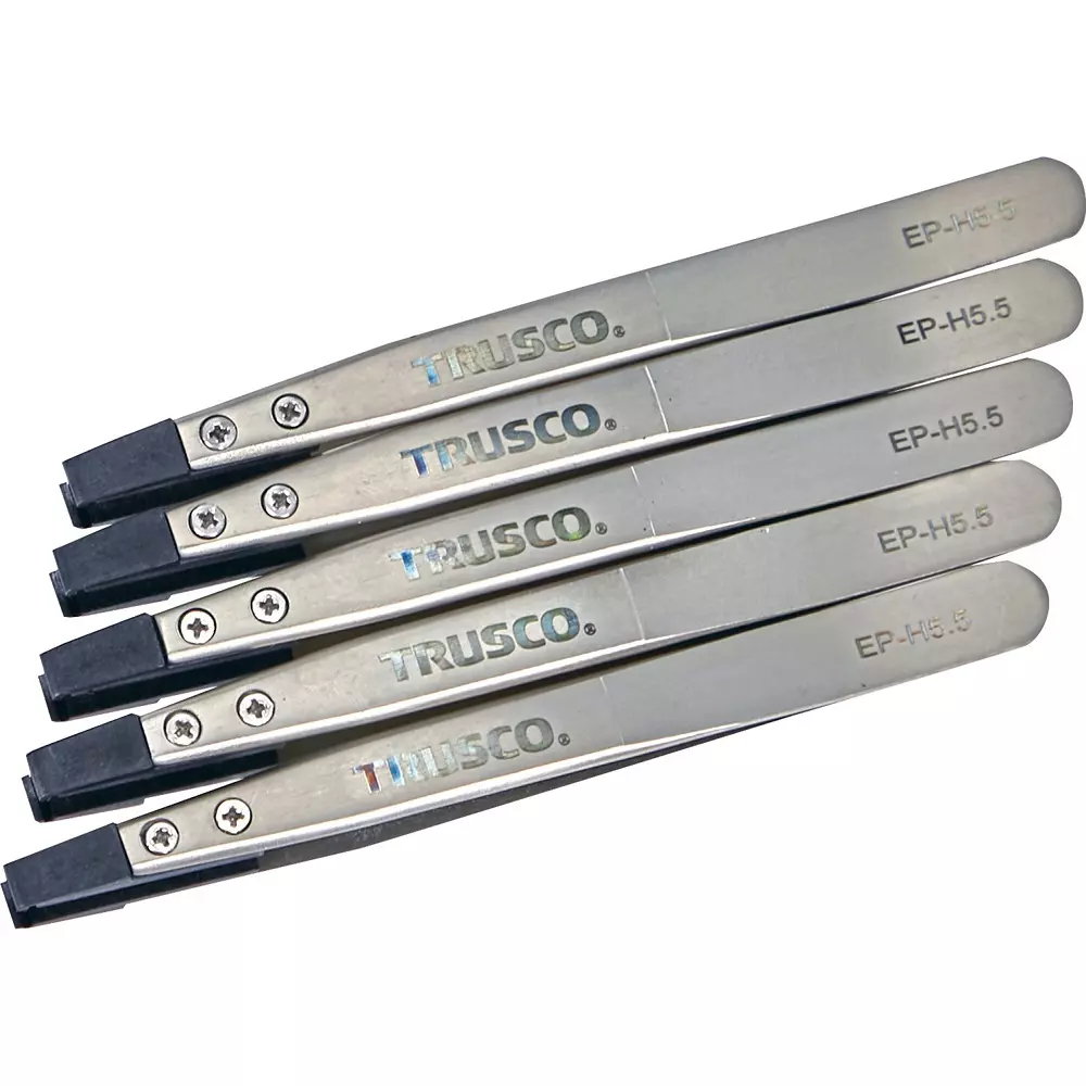 TRUSCO ESD Tip Tweezer 116 mm Overall Length, EP-H5.5-M5 (Pack of 5 Pcs)