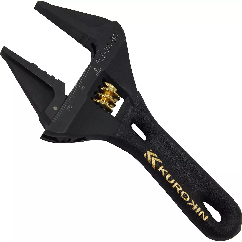 FUJIYA Light Short Monkey Wrench 28 mm Maximum Jaw Opening, FLS-28-BG