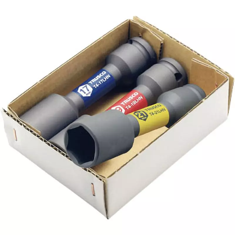 TRUSCO Thin Foil Nut Long Socket 12.7 mm Square Drive,T4-3LHNSET