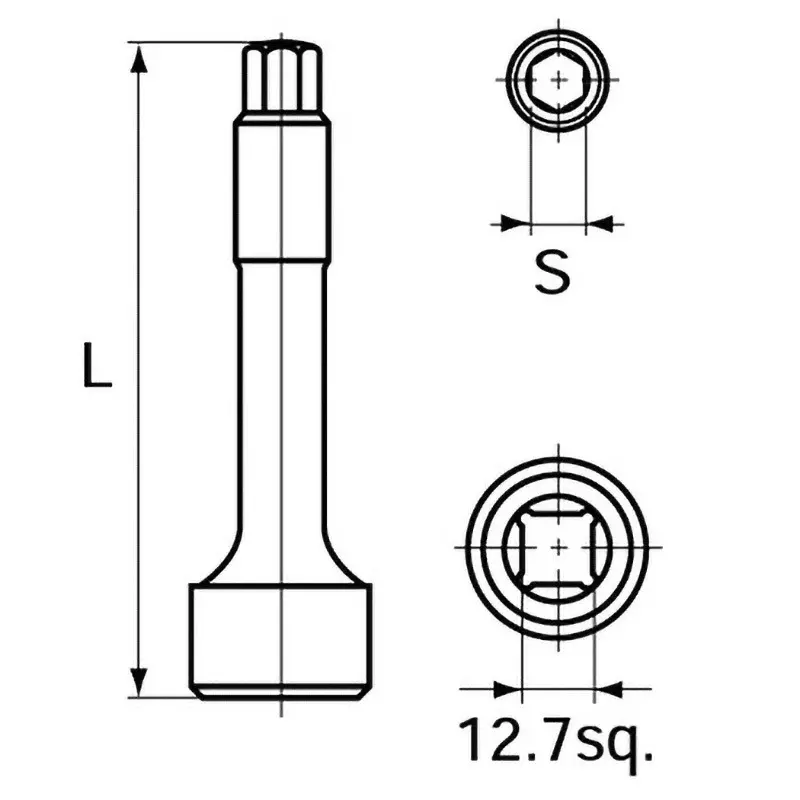 Ktc Head Bolt Socket Wrench 105 mm Dimension 12.7 mm Sq. Drive, HB35-10