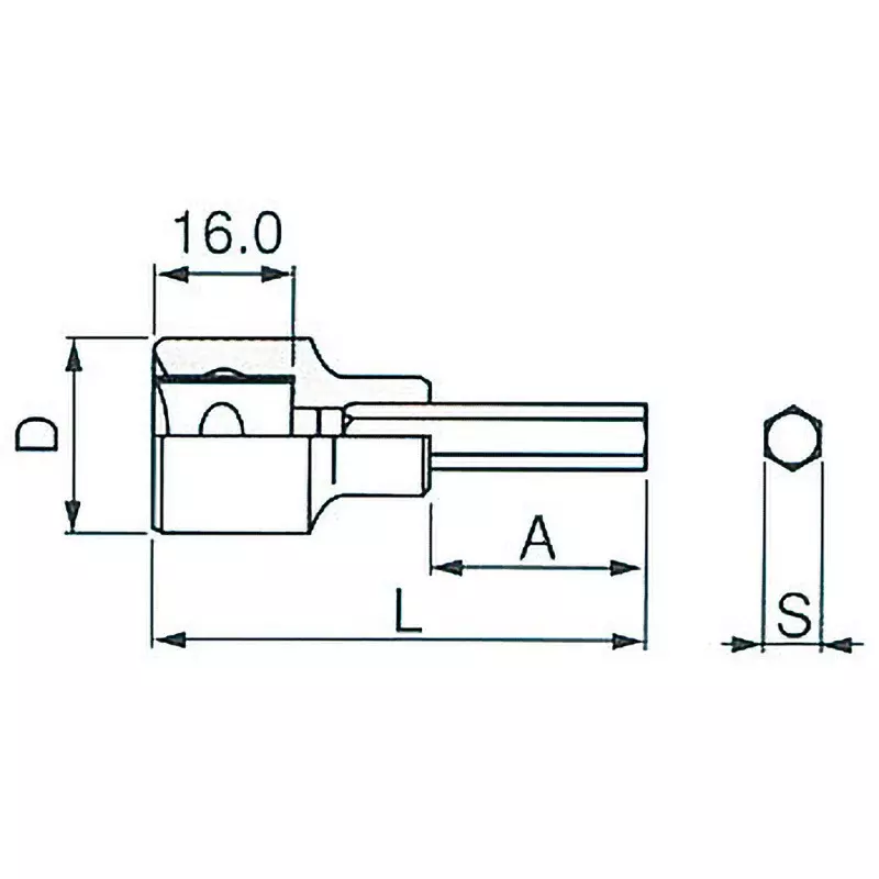 TONE Hexagon Socket 12.7 mm, 4H-03