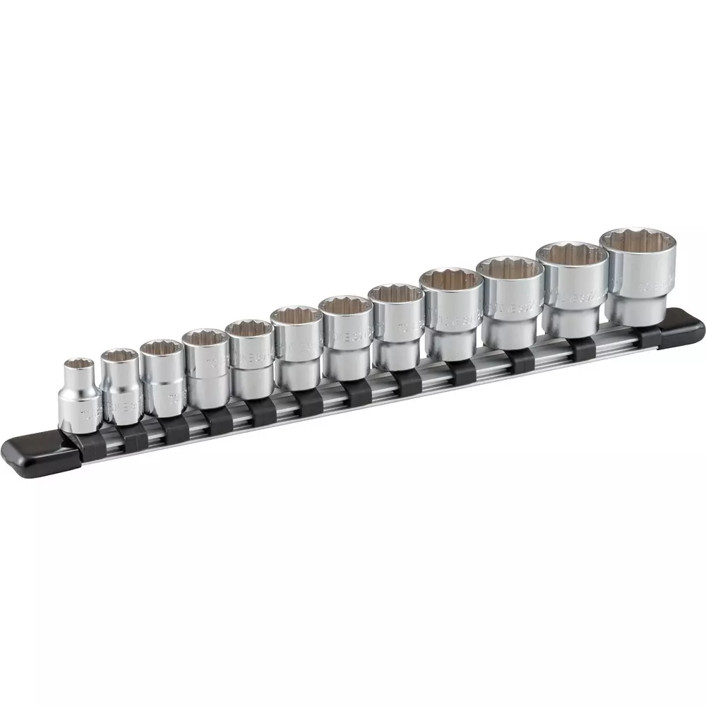 TONE Socket Set 12-Sided Type With Holder 9.5 mm, HD312A (12 Pcs Set)