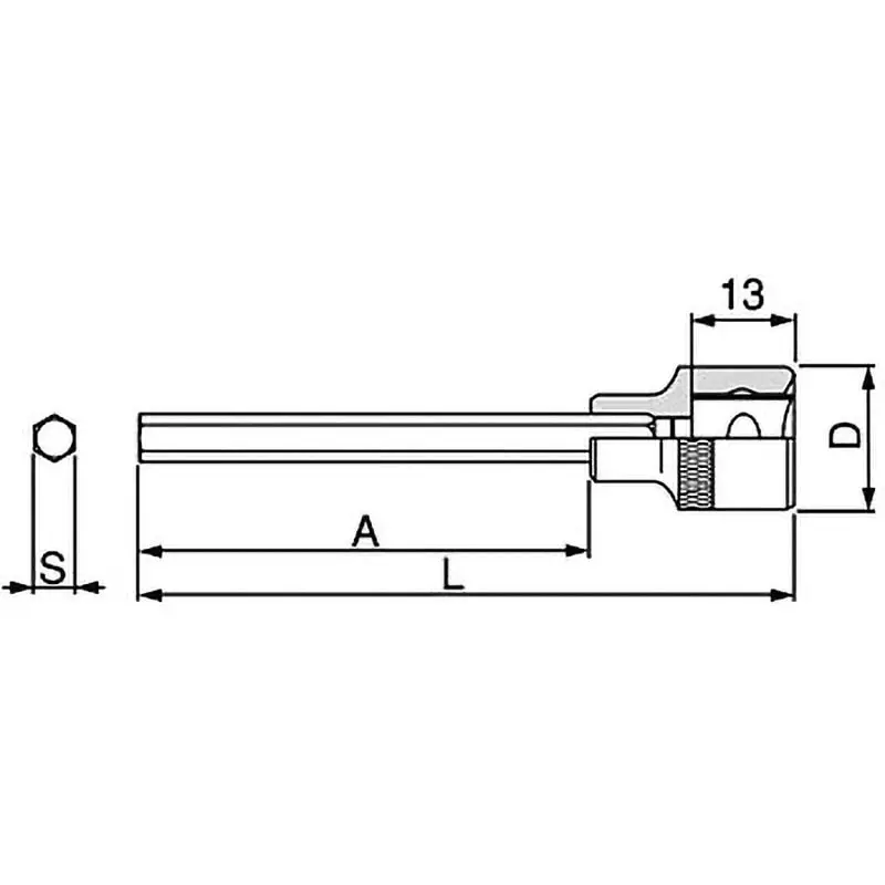 TONE Super Long Hexagon Socket 9.5 mm, 3H-12L150