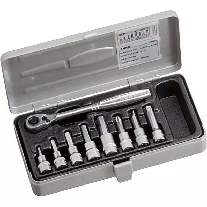 TONE Hexagon Socket Wrench Set H2072 6.35 mm, H2072 (9 Pcs Set)