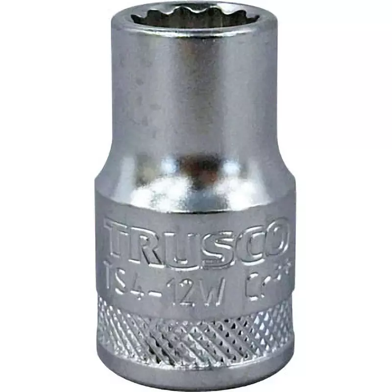TRUSCO Socket Chrome Vanadium Steel 38 mm Overall Length, TS4-12W