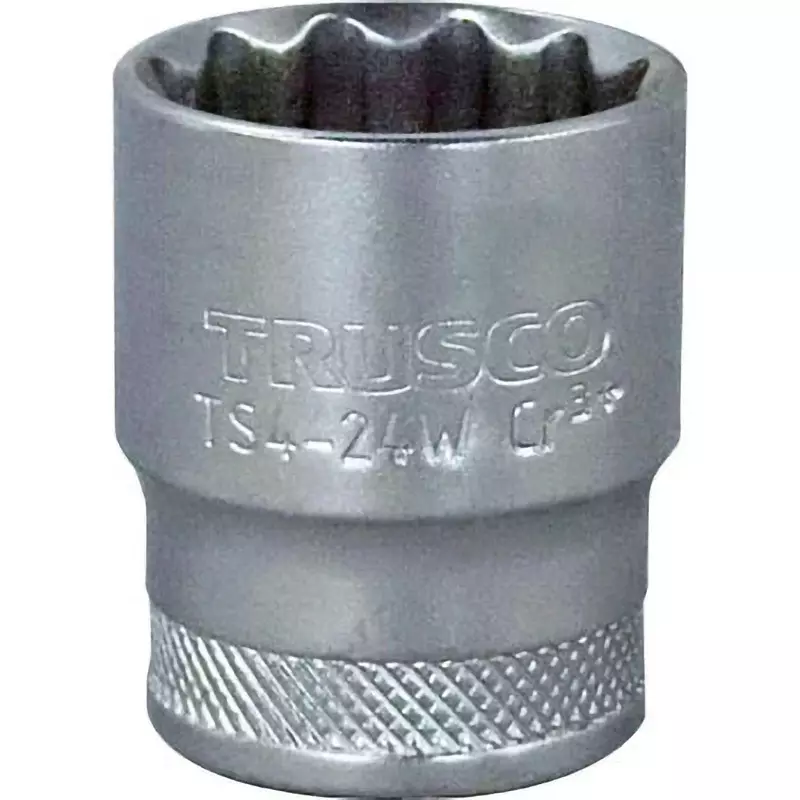 TRUSCO Socket Chrome Vanadium Steel 38 mm Overall Length, TS4-24W