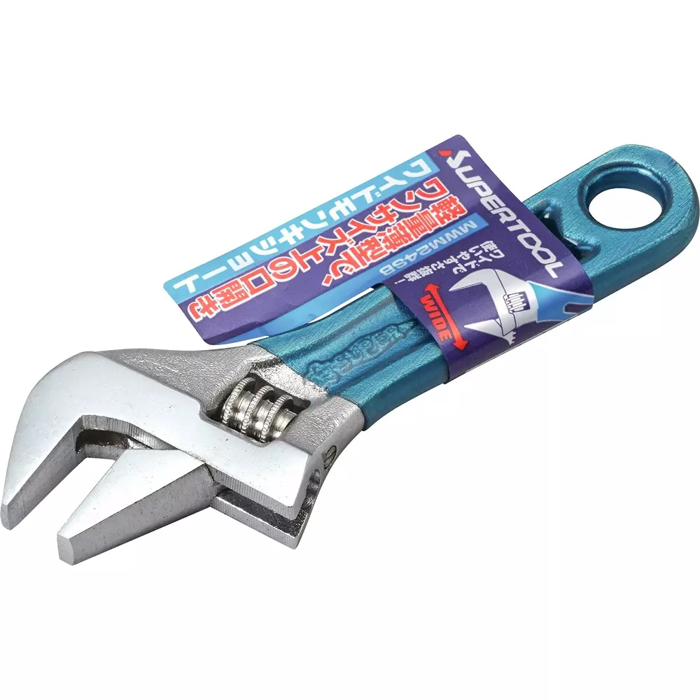 Super Tool Wide Monkey Short Type Spanner 24 mm Maximum Jaw Opening, MWM24SB
