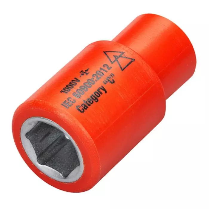 ITL 1/4 Inch Drive 12 mm Insulated Standard Socket 6 point VDE/1000 V 41 mm Overall Length, 7216