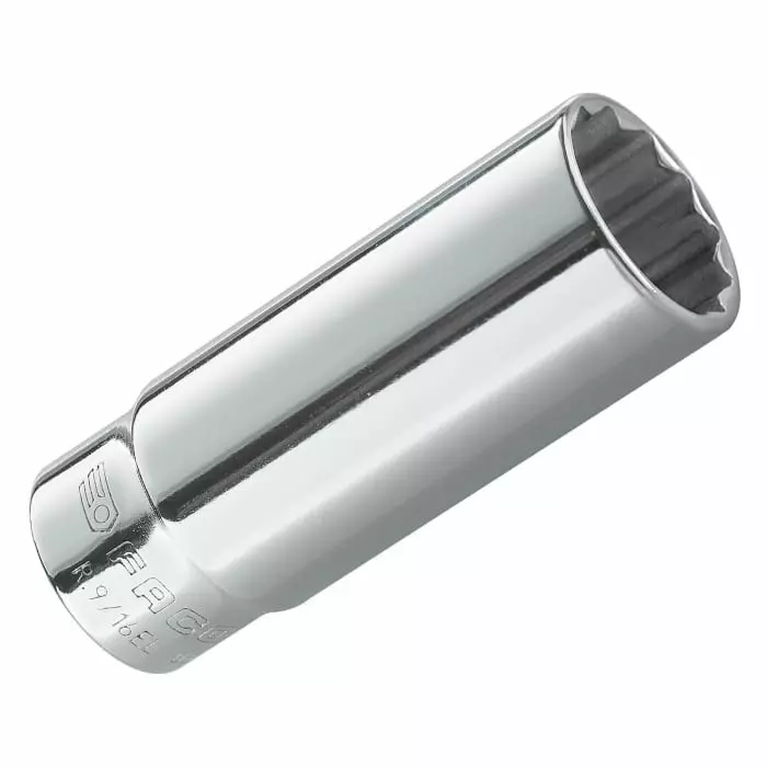 Facom 1/4 inch Drive 11/32in Long Socket, 12 point, 50 mm Overall Length, R.11/32EL