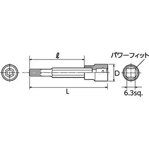 Ktc T-TorxBit Socket 6.3 mm Sq. Drive, BT2-T10