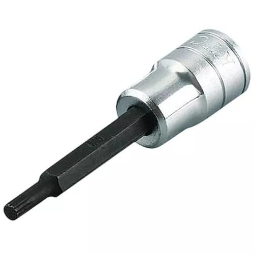 Ktc Triple Square Bit Socket M6 9.5 mm Square Drive 72 mm Length, BT3-M6