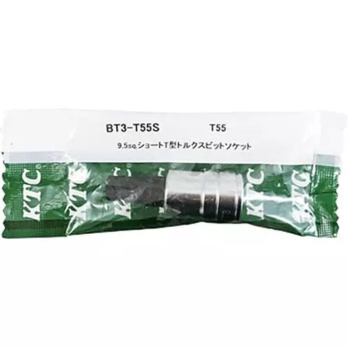 Ktc Short T-TorxBit Socket T55 9.5 mm Sq. Drive 58 mm Length, BT3-T55S