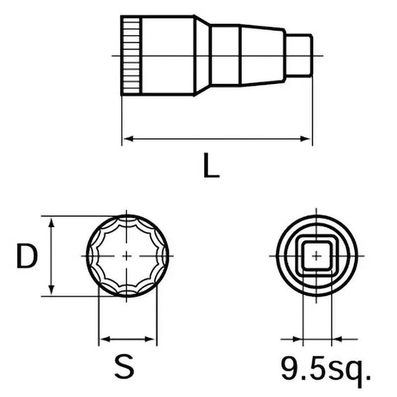 Ktc Water Temperature Sensor Socket 73 mm Dimension 9.5 mm Sq. Drive, B20T-19