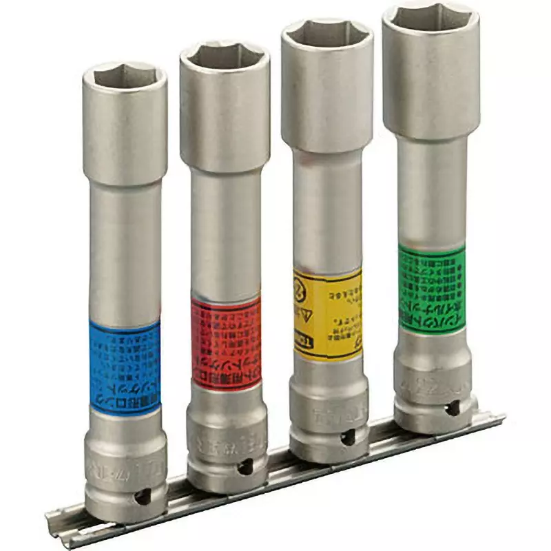 TONE Thin Long Foil Nut Socket Set With Holder 12.7 mm, HA404LLN