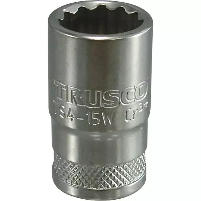 TRUSCO Socket Chrome Vanadium Steel 38 mm Overall Length, TS4-15W