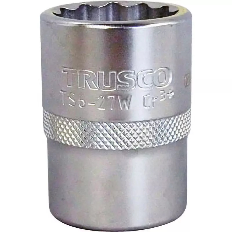 TRUSCO Socket Chrome Vanadium Steel 52 mm Overall Length, TS6-27W
