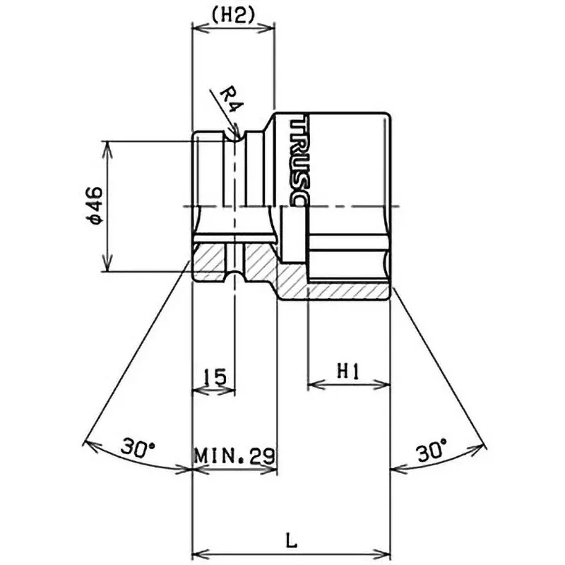 trusco-impact-socket-46-mm-hex-size-t8-46a