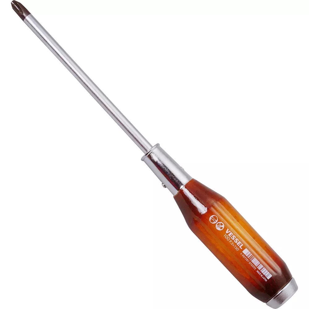 Vessel Strong Thru Screwdriver Plus Tip, 100 +3X150