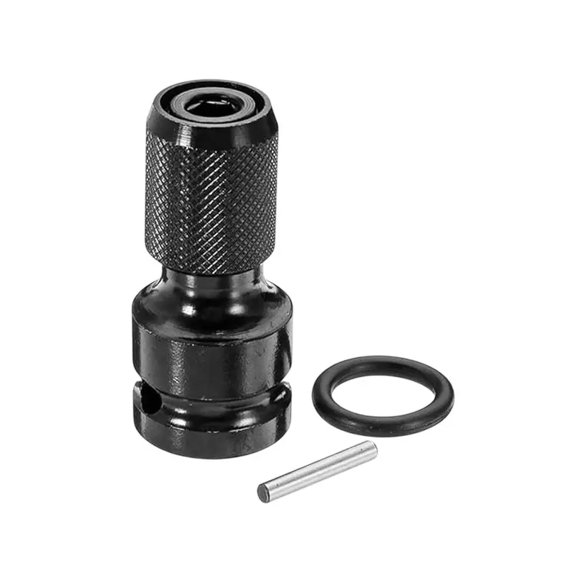 Veltrix 1/2 Inch Square Drive to 1/4 Inch Hex Socket Adapter Quick Release Impact Wrench & Drill Chuck Converter with Ring and Rod