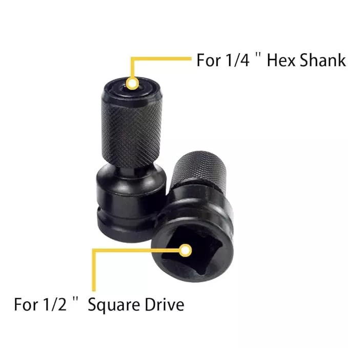 veltrix-12-inch-square-drive-to-14-inch-hex-socket-adapter-quick-release-impact-wrench-drill-chuck-converter-with-ring-and-rod