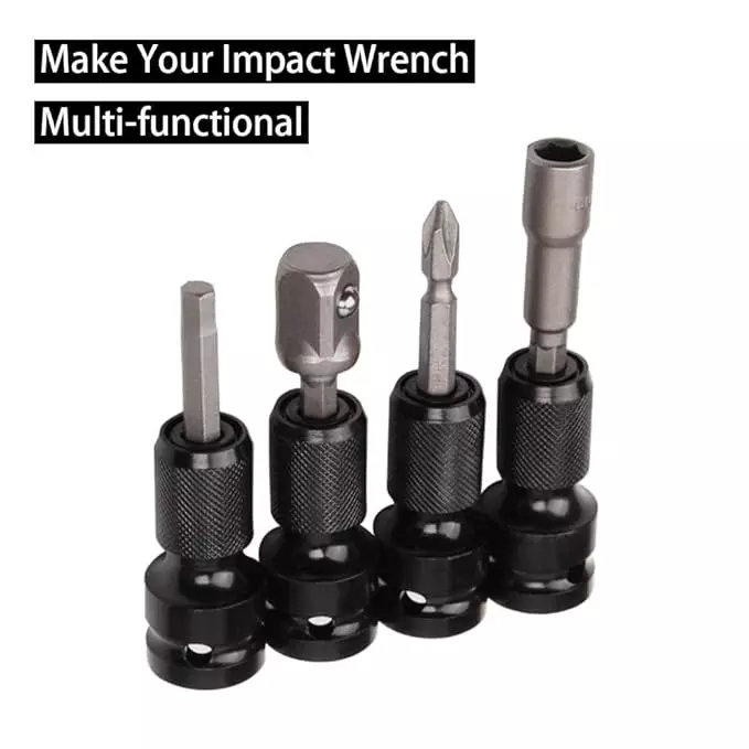 veltrix-12-inch-square-drive-to-14-inch-hex-socket-adapter-quick-release-impact-wrench-drill-chuck-converter-with-ring-and-rod