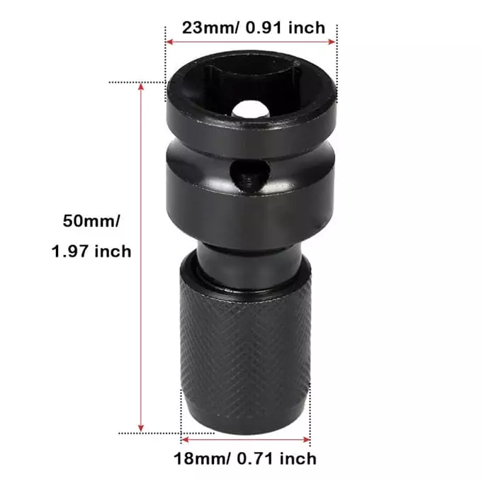 veltrix-12-inch-square-drive-to-14-inch-hex-socket-adapter-quick-release-impact-wrench-drill-chuck-converter-with-ring-and-rod