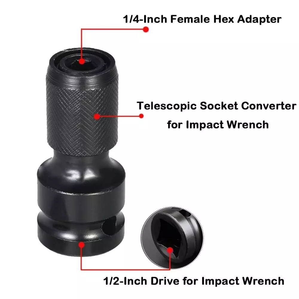 veltrix-12-inch-square-drive-to-14-inch-hex-socket-adapter-quick-release-impact-wrench-drill-chuck-converter-with-ring-and-rod